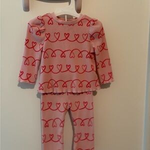 Cat & Jack Pink and Red Heart Two Piece Set
